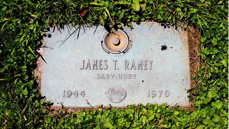 Baby Huey’s grave at Richmond’s Glen Haven Memorial Gardens. Photo taken on site.